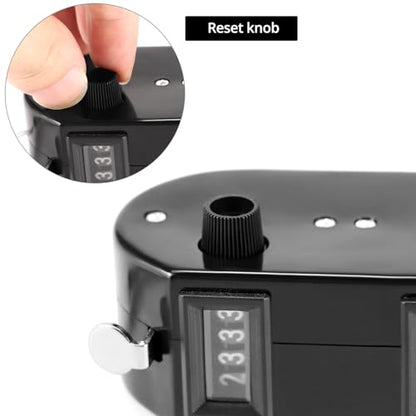 QWORK 2 Pack Black Dual Pitch Counter - Tally Click Counter/Score Tracker/Digital Counter for Baseball Pitches - Handheld and Lightweight with 9999 Max Count