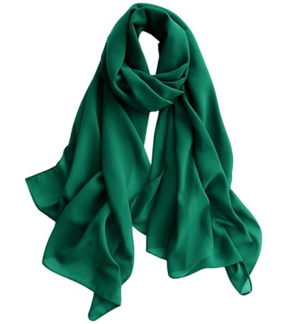 Harewom Chiffon Hijab for Women Sheer Shawl and Wraps for Wedding Bridal Scarves Summer Lightweight Sun-proof Scarf - color: Bright Green Chiffon Hijab Shawls Scarves