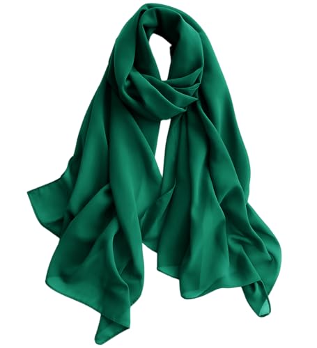Harewom Chiffon Hijab for Women Sheer Shawl and Wraps for Wedding Bridal Scarves Summer Lightweight Sun-proof Scarf - color: Bright Green Chiffon Hijab Shawls Scarves