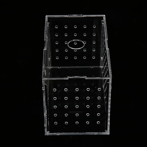 Fish Breeder Box, Aquarium Fish Breeding Box with Suction Cups, High Transparency Acrylic Hatchery Incubator Tank for Baby Fish Shrimp Clownfish Isolation and Rearing (14 * 8 * 9CM) - size: 14*8*9CM