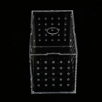 Fish Breeder Box, Aquarium Fish Breeding Box with Suction Cups, High Transparency Acrylic Hatchery Incubator Tank for Baby Fish Shrimp Clownfish Isolation and Rearing (14 * 8 * 9CM) - size: 14*8*9CM