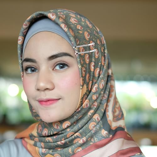 24pcs Hijab Pins for Women, Fashion Exquisite Shawl Scarf Clip Muslim Hijab Clips Safety Brooch Pin Buttons for Women Headscarf Wedding Dress Sweater Jewelry Accessories (Silver) - color: Silver