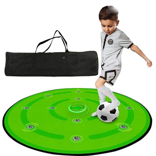 Smart Football Training Mat,1.4 M Agility Training Football Mastery Mat,Non-Slip Shock Dribble Soccer Sports Mat,with 13 Reaction Training Lights - 7 Training Modes,Football Gifts for Kids