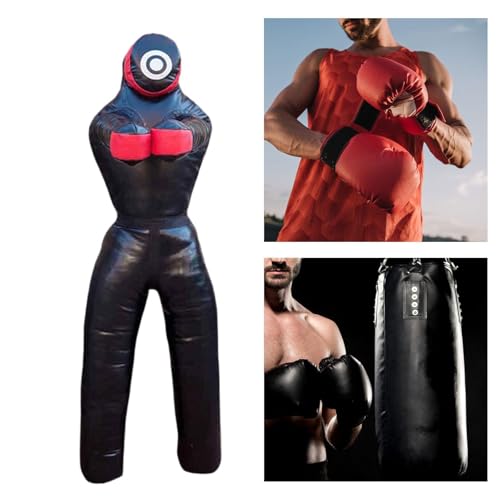 MMA Training Dummy for Judo and Taekwondo 170cm Unfilled Punching Bag - color: Black