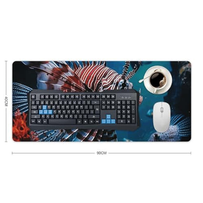 Large Size Gaming Mouse Pad Fish in Fish Tank Desk Mat Non-Slip Base Waterproof Desktop Writing Pad for Office Home - color: Fish in Fish Tank, size: 40x90cm