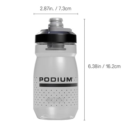 CamelBak Podium Water Bottle 15oz, Carbon | Compact 15oz Size, Lightweight Design, Secure Cage Fit, High Flow Cap, Easy Squeeze Feel - color: Carbon