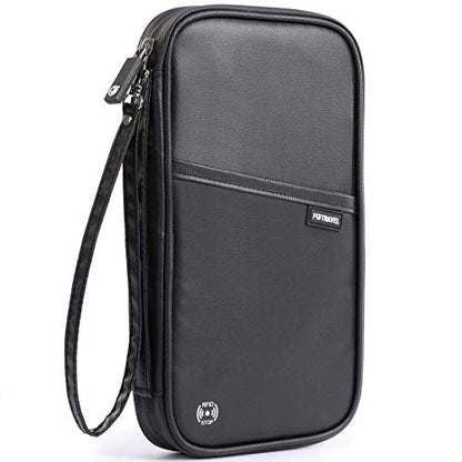 VanFn RFID Travel Passport Wallet, Family Passport Holder, Trip Document Organizer P.Travel Series (Nylon - Black) - color: A - Nylon - Black