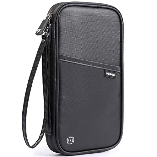 VanFn RFID Travel Passport Wallet, Family Passport Holder, Trip Document Organizer P.Travel Series (Nylon - Black) - color: A - Nylon - Black