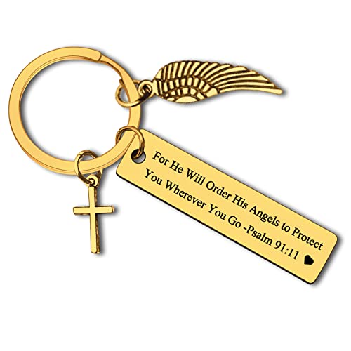 Bible Verse Keychain - Christian Gift Religious Scripture Prayer Keyring Faith Inspirational Baptism Gift for Easter Women Men Religious Jewelry Christmas Graduation Gifts