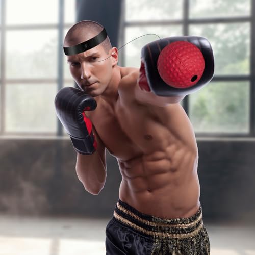 Boxing Training Reflex Ball | Punching Speed Reaction,Boxing Training Reflex Ball and Headband | for Bedroom Travel Dorm Gym Men Women Beginners Teens Professionals - color: four goals 1