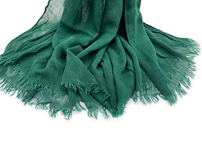 Txameru Hijab Scarf for Women - Muslim Rayon Crinkle With Fringe Edge - color: Dark Blue Gray