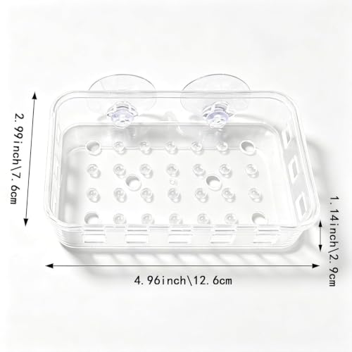 1 Pack Suction Cup Soap Dish Holder Soap Case Clear Acrylic Plastic Wall Mounted Shower Soap Holder Bathroom Kitchen Accessory Securely Holds Bar Soap, Sponge, and Toiletries
