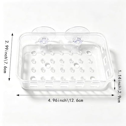 1 Pack Suction Cup Soap Dish Holder Soap Case Clear Acrylic Plastic Wall Mounted Shower Soap Holder Bathroom Kitchen Accessory Securely Holds Bar Soap, Sponge, and Toiletries
