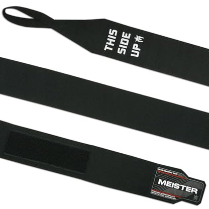 Meister Adult 180" Semi-Elastic Hand Wraps for MMA & Boxing (Pair) - color: Black