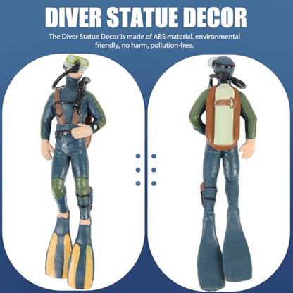 DOITOOL Diver Mini Model Aquarium Decoration Set 5.11X1.57X5.90In Fish Tank Ornament Lifelike Figurines for Fresh and Saltwater Aquatic Landscape