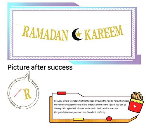 Ramadan Kareem Banner,Happy Eid Umrah Mubarak Decoration,Hajj Mubarak Islamic Ramadan Muslim Festival Party Decoration Supplies Black