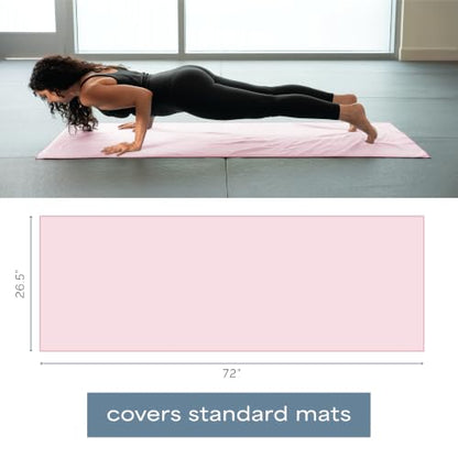 S&T INC. Aura Microfiber Yoga Mat Towel, 26.5" x 72", Pink | Soft and Absorbent, Quick-Dry for Gym, Pilates, and Hot Yoga, Compact for Gym Bag, Machine Washable - color: Pink