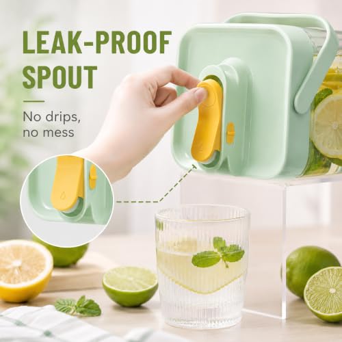 0.9 Gallon Drink Dispenser with Spigot,100% Leakproof,Sealed and Filter screen,Milk,Lemonade Dispenser,Juice Containers With Lids For Fridge and Dairly Use,Beverage Liquid Drink Container for Party