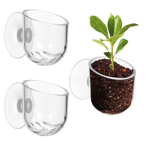 Yolev Aquarium Plant Holder 2Pack Clear Plant Holder Pot Holder Planter Cup | for Fish Tank, Hanging Fish Tank Plants, for Aquarium, with Suction Cup