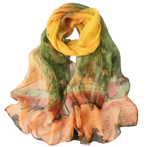Pokeedioty Scarfs for Women Lightweight Fashion Scarves Elegant Floral Pattern Sheer Scarfs Sunscreen Shawls Wraps - color: P 0141