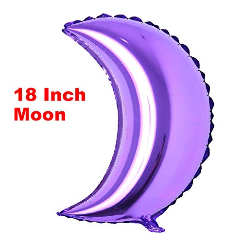 18 inch moon Eid Al-Fitr holiday aluminum foil helium balloons birthday holiday party supplies wedding layout decoration (18 inch Moon Purple) - color: 18 Inch Moon Purple