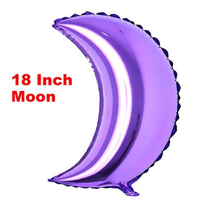 18 inch moon Eid Al-Fitr holiday aluminum foil helium balloons birthday holiday party supplies wedding layout decoration (18 inch Moon Purple) - color: 18 Inch Moon Purple