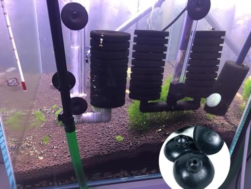 16Pcs Black Rubber Aquarium Suction Cups, Fish Tank Accessories for Pump, Line, Aeration Setup