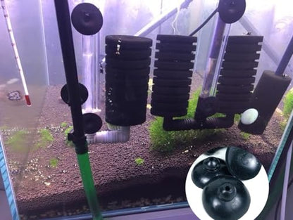 16Pcs Black Rubber Aquarium Suction Cups, Fish Tank Accessories for Pump, Line, Aeration Setup