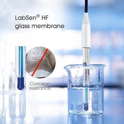 Apera Instruments PH60-HF Handheld pH Meter Tester Kit with LabSen 835 ATC pH Electrode for Lab-Grade pH Measurement in Liquids Containing Strong Acid or Hydrofluoric Acid - style: For Strong Acidic Solutions