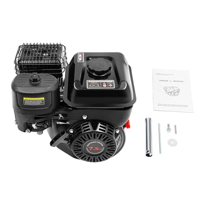 4-Stroke 7.5HP Single Cylinder Gasoline Oil Engine, 212CC Gas Powered Engine with Large Fuel Tank Silencer and Starter Handle, 3600 RPM Portable Engine - size: 7.5HP 212CC BLACK