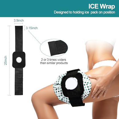 Nuanchu 3 Pieces Ice Bags for Injuries Reusable Refillable Ice Pack Bag with Adjustable Wrap Cold and Hot and Pain Comfort for Knee Leg Injury, 3 Sizes, 11, 9, 6 Inch (4 Set)(Polka Dot,Green) - size: Green, style: Polka Dot