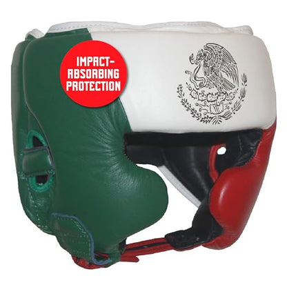 Ringside Competition-Like Boxing Headgear with Cheeks - color: Mexican Flag, size: Large