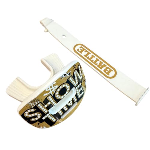Battle Speed X Mouthguard with Interchangeable Thick Strap, for Football, Advanced Composite, BPA Free, Youth and Adult (Showtime) - color: Showtime