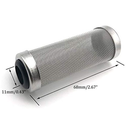 NACX 2Pcs Aquarium Fish/Shrimp Mesh Net Filter Guard，Fish Tank Intake Strainer Pre-Filter Cover Stainless Steel (11mm ID) - size: 11mm