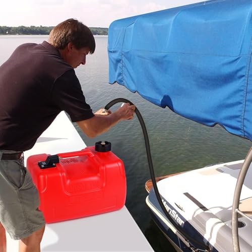 Marine Tank 3 gal Outboard Marine Boat Transfer Tank with 9.8ft Hose, Gauge, I-Shaped Handle, Easy to Carry for Outboard Engine Boats,Fishing Boat, Deck Boat,Yacht - size: 3 Gallon.