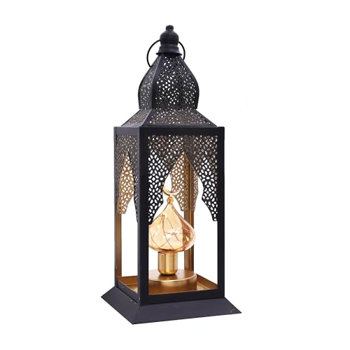 Ramadan Lantern Light for Home Decor, Eid Mubarak Ramadan Decorations, Moroccan Style Crescent Moon Metal Hollow Out Lamp for Tabletop Mantel Wall (Onion Dome) - color: Onion Dome