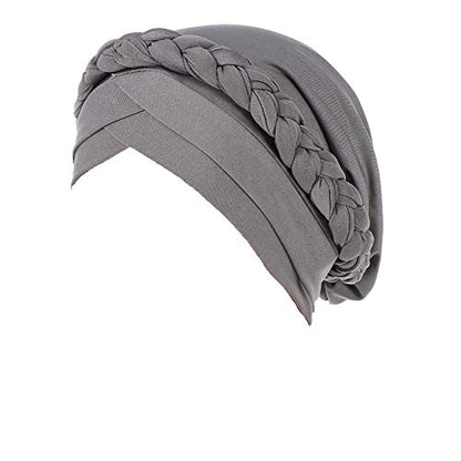 Cancer Chemo Beanies Bandana Headwrap Cap Satin Bonnet Head Scarf Hijab Braid Silky Turban Hats for Women - color: Grey