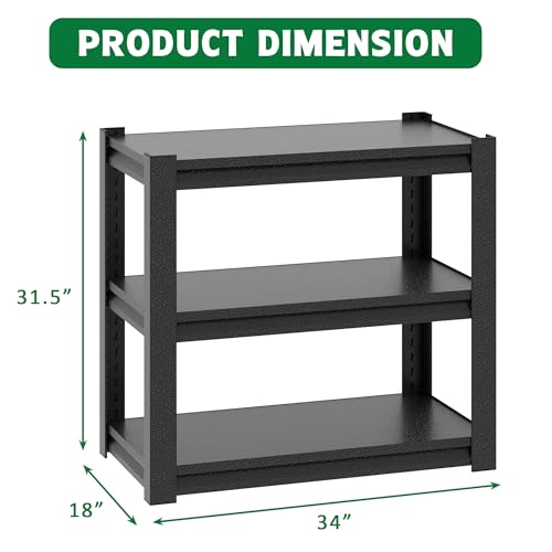 20-30 Gallon Fish Tank Stand - Metal Aquarium Stand, 34 "W x 18 "D x 31" H Adjustable Heavy Duty Reptile Tank Stand, Adjustable 3-Tier Fish Tank Rack Shelf for Home Office, Tank Not Included - color: Black, size: 34 "W x 18 "D x 31"H