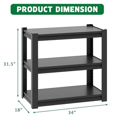 20-30 Gallon Fish Tank Stand - Metal Aquarium Stand, 34 "W x 18 "D x 31" H Adjustable Heavy Duty Reptile Tank Stand, Adjustable 3-Tier Fish Tank Rack Shelf for Home Office, Tank Not Included - color: Black, size: 34 "W x 18 "D x 31"H