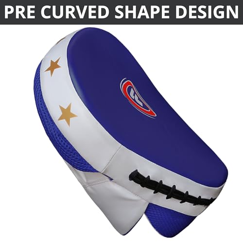 Boxing Pads Durable Curved Boxing Mitts — Lightweight Punching Mitts MMA, Muay Thai Training, Kickboxing Martial Arts & Sparring Pads - color: Blue