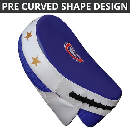 Boxing Pads Durable Curved Boxing Mitts — Lightweight Punching Mitts MMA, Muay Thai Training, Kickboxing Martial Arts & Sparring Pads - color: Blue