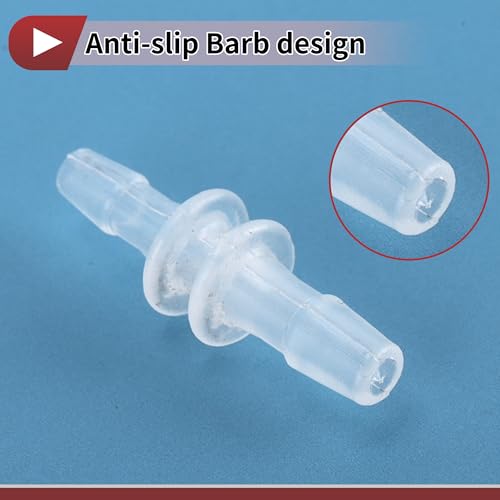 Plastic Hose Barb Fitting 3/32" x 1/8" OD Barb Straight Through Pipe Connector Clear 5 Pcs - size: 3/32"-1/8"