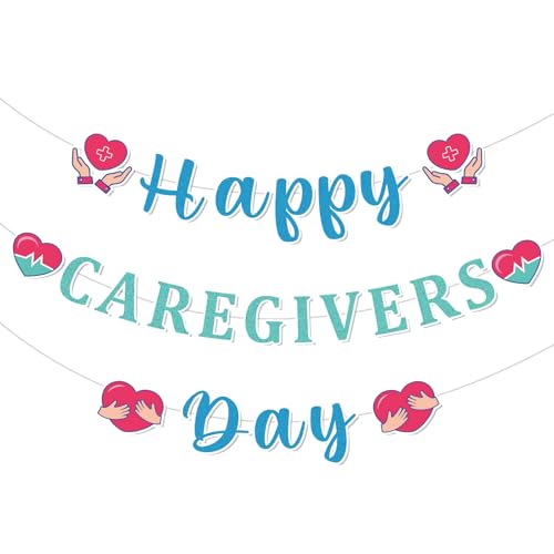 Caregivers Appreciation Party Decorations Happy Caregivers Day Banners Thank You Caregiver National Caregivers Day Theme Party Supplies - color: Happy Caregivers Day