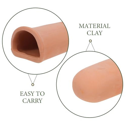 2pcs Aquarium Plecos Cave, Clay Fish Spawning Cave Fish Tank Ornaments for Shrimp Shelter Breeding Tube Hiding Rest and Play
