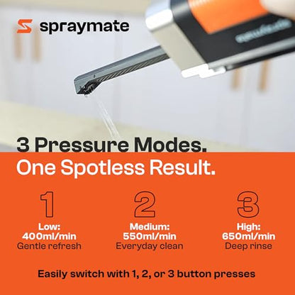 Portable Bidet for Travel – Electric High Pressure Rechargeable Bidet for Women & Men | 400ML Bottle | 650ML/Min Flow | USB-C | 1100mAh Battery | USA Brand – Spray Mate
