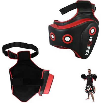 ROAR-INT MMA Thigh Pad Kickboxing Muay Thai Pads Boxing Leg Guard MMA, Punching, Taekwondo, Martial Arts Training Kick Leg Protector Guard - color: Red-Black, size: Left-Leg