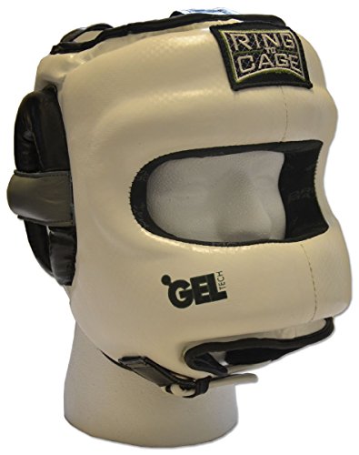 Deluxe Full Face GelTech Sparring Headgear Synthetic Leather for Boxing, Muay Thai, MMA, Kickboxing - size: Small (Youth)