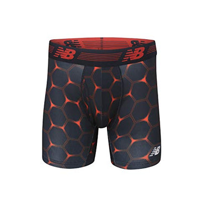 New Balance Men's Performance Boxer Briefs with Fly, Breathable Stretch Underwear, Moisture Wicking, Soft Waistband (3 Pack) - color: Team Red/Black/Team Red Viper