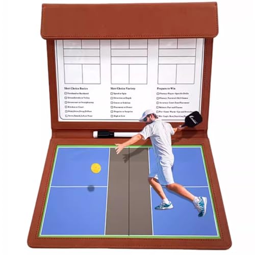 Pickleball Coaching Board, Foldable Tactic Clipboard, Dry Erase Magnetic Equipment Kit, with 2 Markers, for Training Match