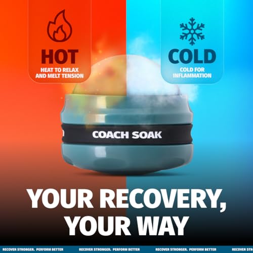 Coach Soak Massage Roller Ball - Hot & Cold Stainless Steel Cryo Ball | Includes 2X Magnesium Cream Sachets - Handheld Deep-Tissue Recovery Tool with Silicone Grip Control